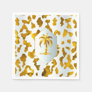 Luxe Gold Palm Safari Chic Party  Napkin