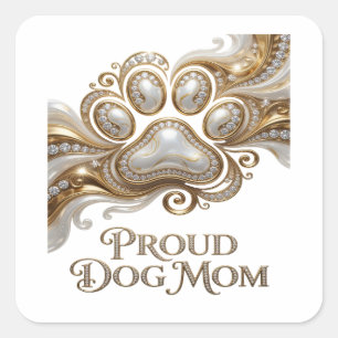 Luxe Gold PROUD DOG MOM Label Design