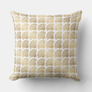 Luxe Gold Seashell Design Cushion