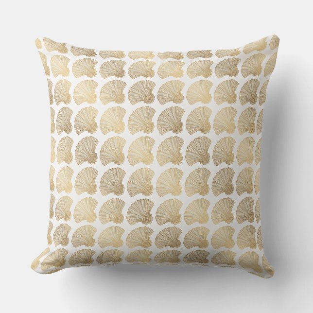 Luxe Gold Seashell Design  Cushion (Front)