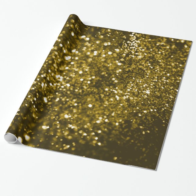 LUXE GOLD SHIMMER LOOK WRAPPING PAPER GIFT WRAP (Unrolled)