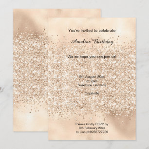 LUXE GOLD SPARKLE PARTY METALLIC INVITATION