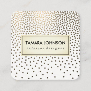 Luxe Gold Speckled Pattern Square Business Card