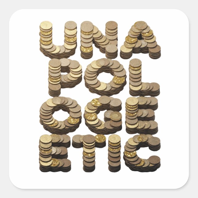Luxe Gold UNA POLLOGRAPHIC Decal Art Square Sticker (Front)
