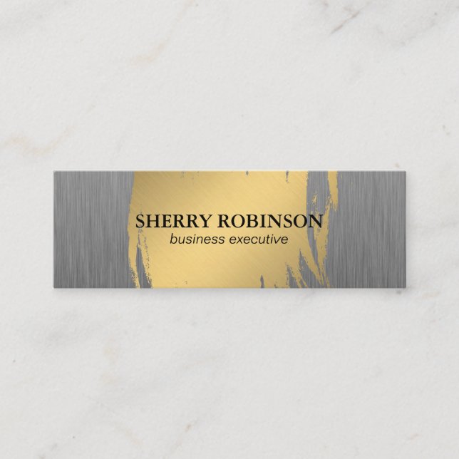 Luxe Gold with Faux Metallic Mini Business Card (Front)