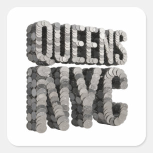 Luxe Grey QUEENS NYC Decal Art Square Sticker