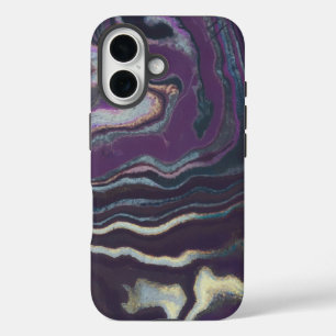 Luxe Holographic Iridescent Marble Swirls iPhone 16 Case