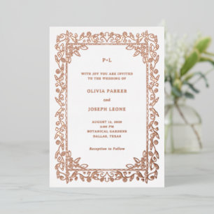 Luxe Illustrated Frame on White Wedding Rose Gold
