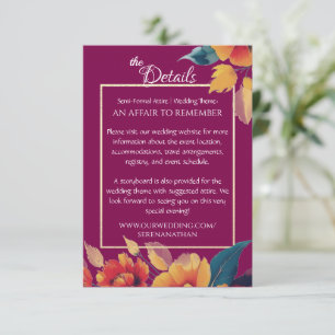 Luxe in Bloom Wedding Details Enclosure Card