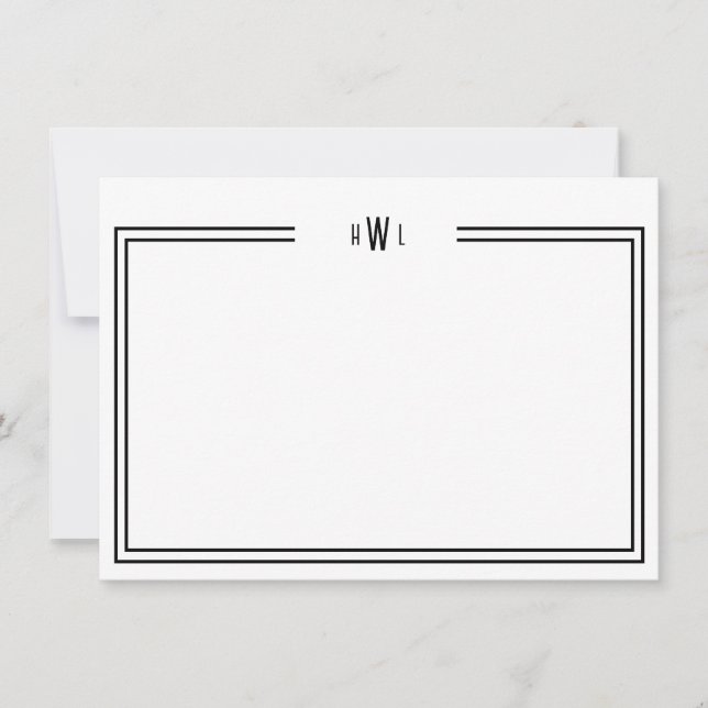 Luxe Initial Personal Stationery  Card (Front)