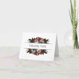 Luxe Jewel Tone Floral Thank You Card