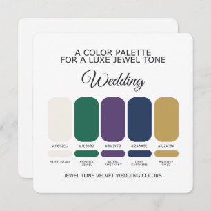 Luxe Jewel Wedding Color Palette Card