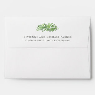 Luxe Leaves   Green Botanical Wedding Envelope
