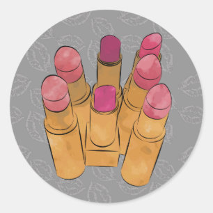 Luxe Lipstick Kiss Classic Round Sticker