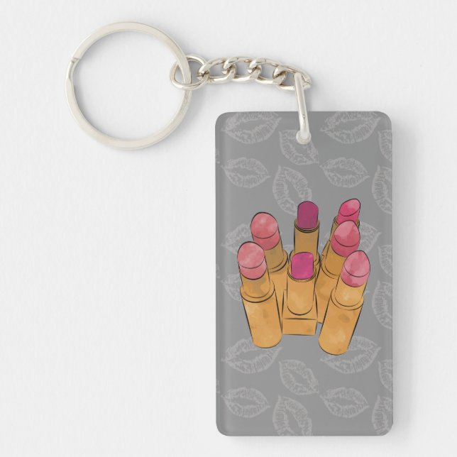 Luxe Lipstick Kiss Key Ring (Front)