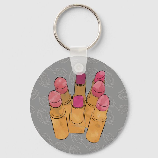 Luxe Lipstick Kiss Key Ring (Front)