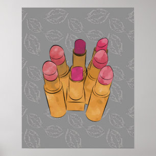 Luxe Lipstick Kiss Poster