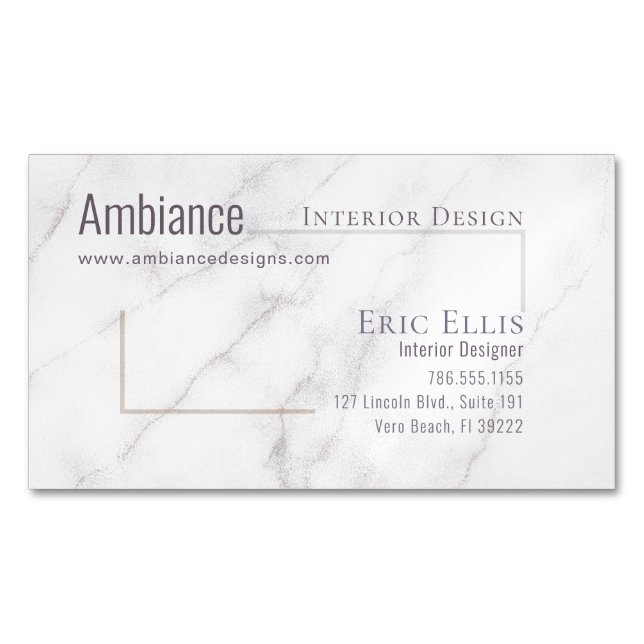 Luxe Marble Geometric Business Card (Front)
