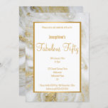 LUXE MARBLE PEARL GOLD ABSTRACT CUSTOM INVITATION<br><div class="desc">CUSTOM ABSTRACT MARBLE PRINT DESIGN FABULOUS FIFTY PARTY INVITATION ELEGANT AND STYLISH AND CAN BE CHANGED FOR ANY AGE</div>