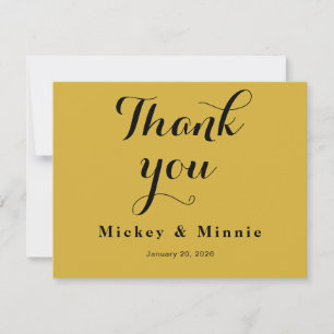Luxe Metallic Gold Wedding Thank You Note Card
