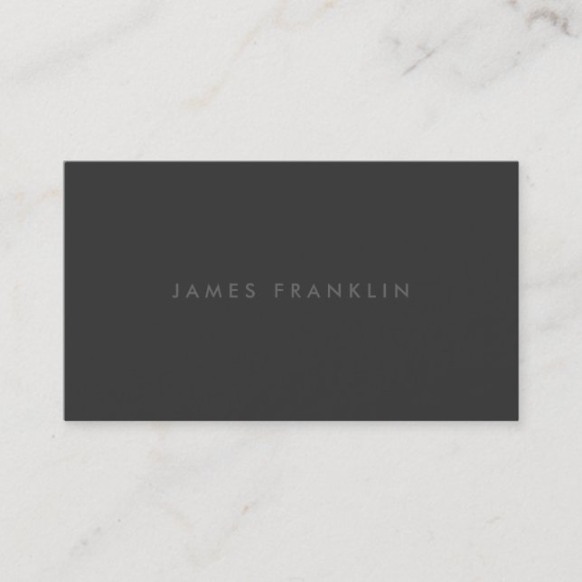 LUXE MINIMALISM DARK GRAY BUSINESS CARD (Front)