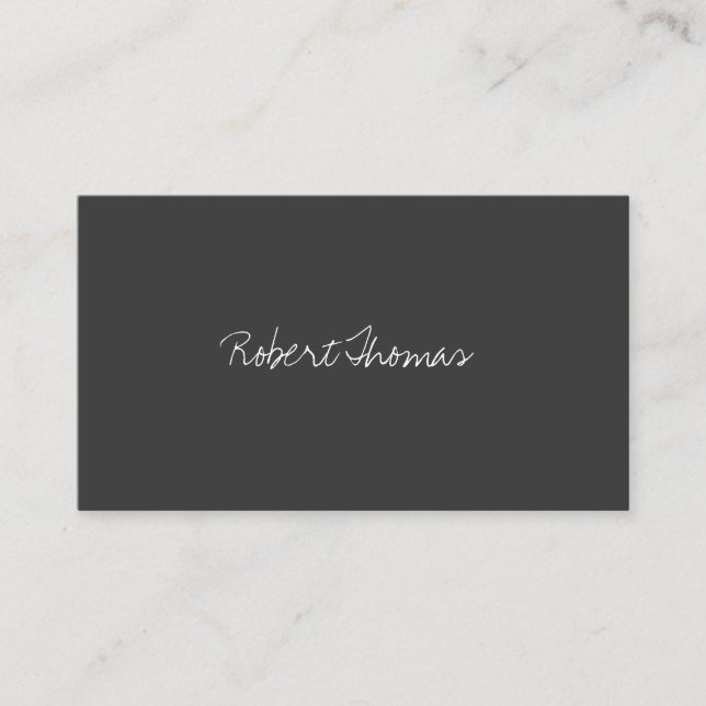 LUXE MINIMALISM HANDWRITTEN TEXT BUSINESS CARD (Front)