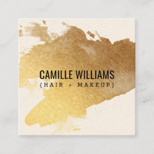 LUXE MINIMALIST glamourous faux gold foil splash Square Business Card