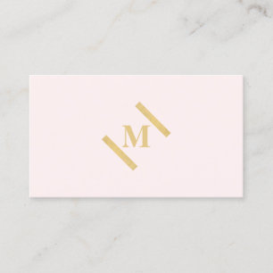 Luxe Minimalist Monogram Gold/Pink Business Card