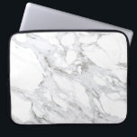 Luxe Minimalist White Marble Laptop Sleeve<br><div class="desc">A high-contrast white and grey marble background provides a luxe aesthetic on this stylish laptop sleeve. © 1201AM Design Studio | www.1201am.com</div>