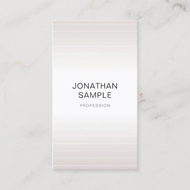 Luxe Modern Elegant Minimalistic Plain Faux Silver Business Card (Front)