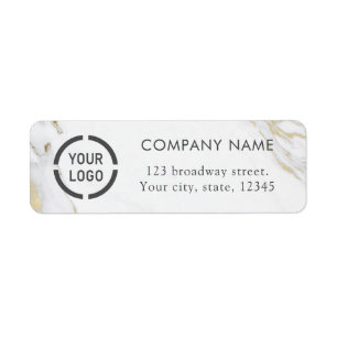 Luxe modern gold marble business return address