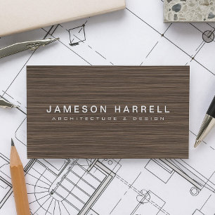 Luxe Modern Wood Architect, Furniture Designer Business Card