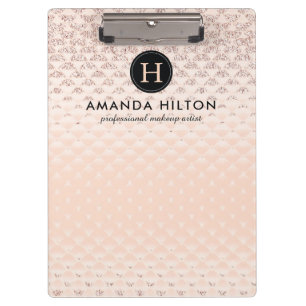 Luxe Monogram Rose Gold Clipboard