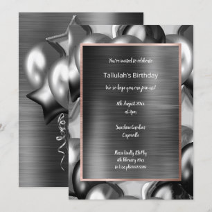 LUXE MOODY BLACK METALLIC BALLOON INVITATION