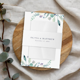 Luxe Navy Minimalist Wedding Monogram Invitation Invitation Belly Band