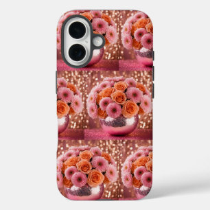 Luxe Orange Flowers iPhone 16 Case