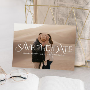 Luxe Overlay Elegant Wedding Save The Date Card