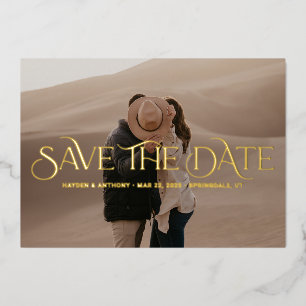 Luxe Overlay FOIL Wedding Save The Date Card