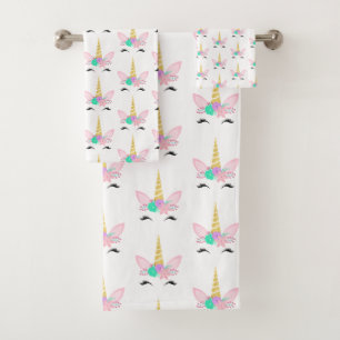 LUXE PASTEL UNICORN WHITE TOWEL SET