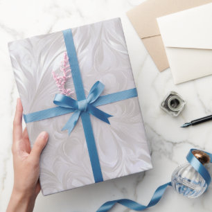 Luxe Pearl Silver Shine Frost Abstract Pattern Wrapping Paper