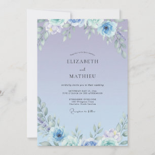 Luxe Periwinkle Wildflower Wedding Invitation
