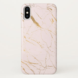 Luxe Pink and Gold Marble iPhone X Case