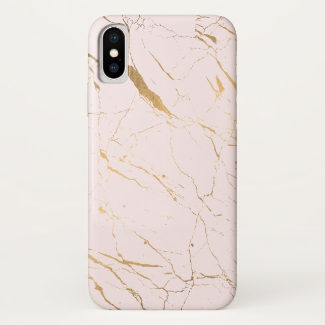 Luxe Pink and Gold Marble Case-Mate iPhone Case (Back)