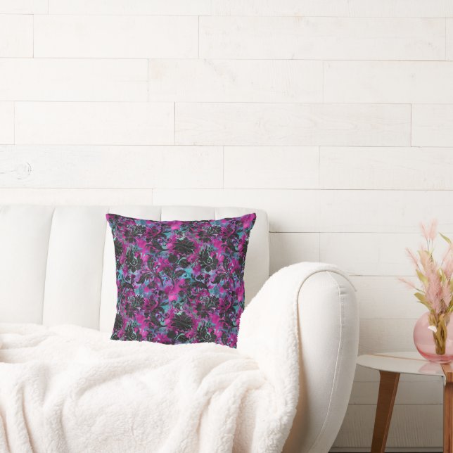 LUXE PINK HAWAIIAN FLORAL PILLOW  (Couch)