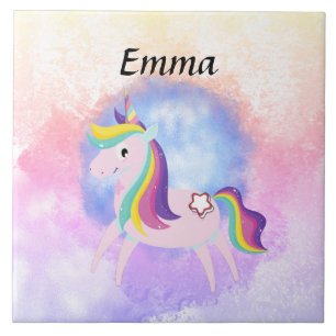 luxe pink my baby unicorn tile