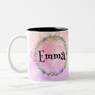 luxe pink my baby unicorn Two-Tone coffee mug
