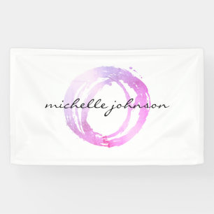 Luxe Pink Painted Circle Designer Logo Banner