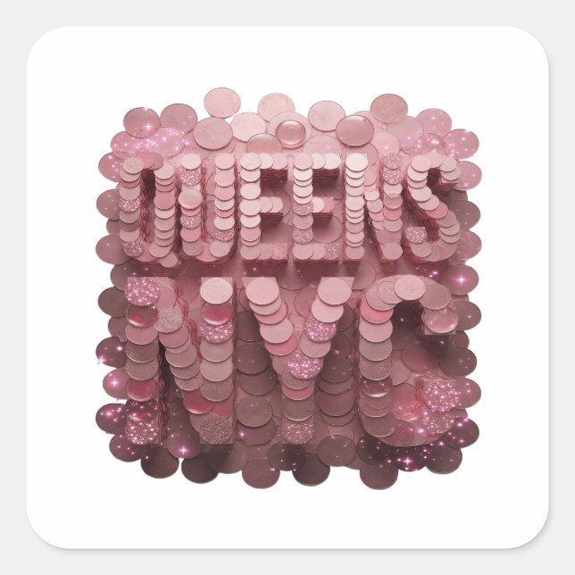Luxe Pink QUEENS NYC Gift Sticker (Front)