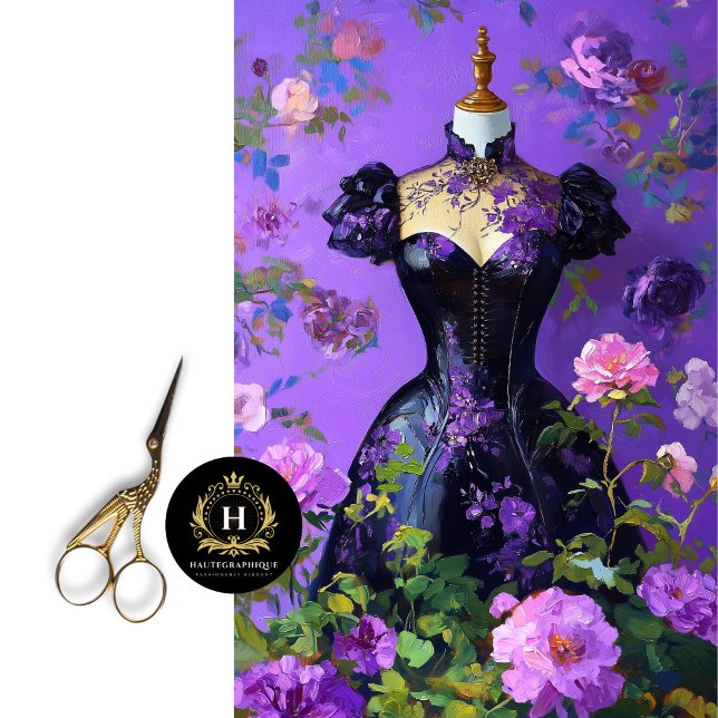 Luxe Purple Corset Dress Form Floral Decoupage Tissue Paper (Creator Uploaded)