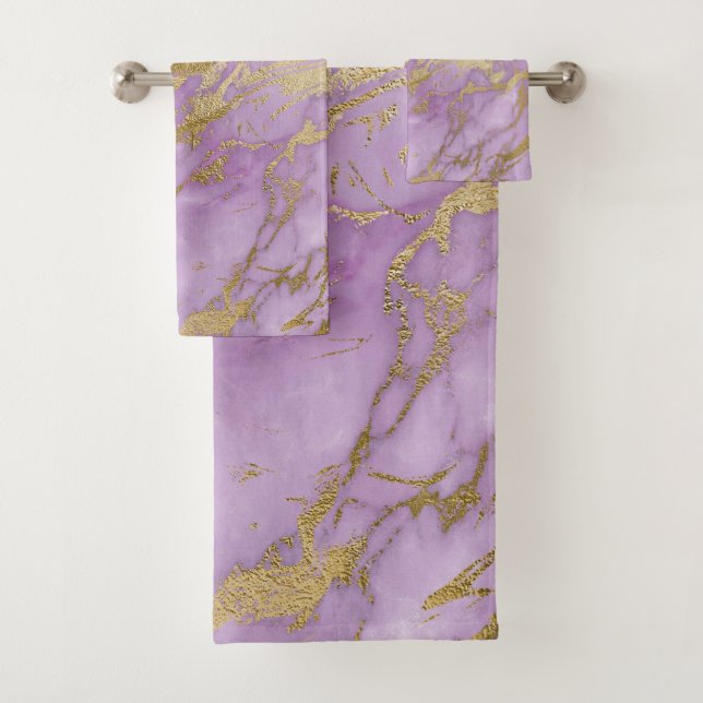 LUXE PURPLE GOLD HAMPTON TOWEL SET (Insitu)